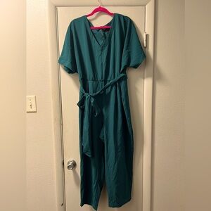 Dark emerald green romper